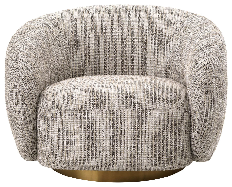 Round Upholstered Swivel Chair  Eichholtz Brice   Contemporary   Armchairs And Accent Chairs   by Oroa   Distinctive Furniture  Houzz