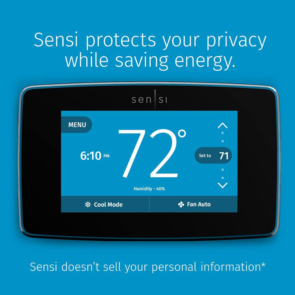 Emerson Sensi Touch 7-day Programmable Wi-Fi Smart Thermostat with Touchscreen Color Display C-wire Required ST75