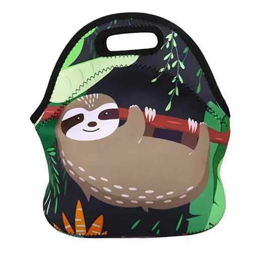 promotion high quality hot sale neoprene sublimation flat folding cooler lunch bag food picnic camping cooler lunch bag