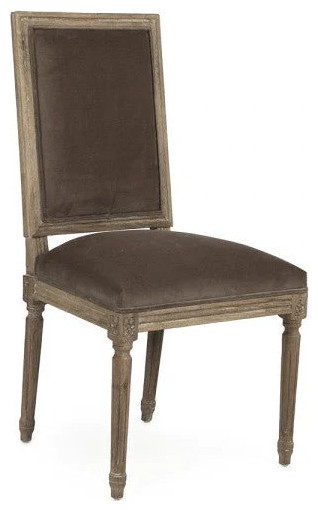 Domani Side Chair  Oak  Velvet   French Country   Dining Chairs   by Rustic Home Furniture Deco  Houzz