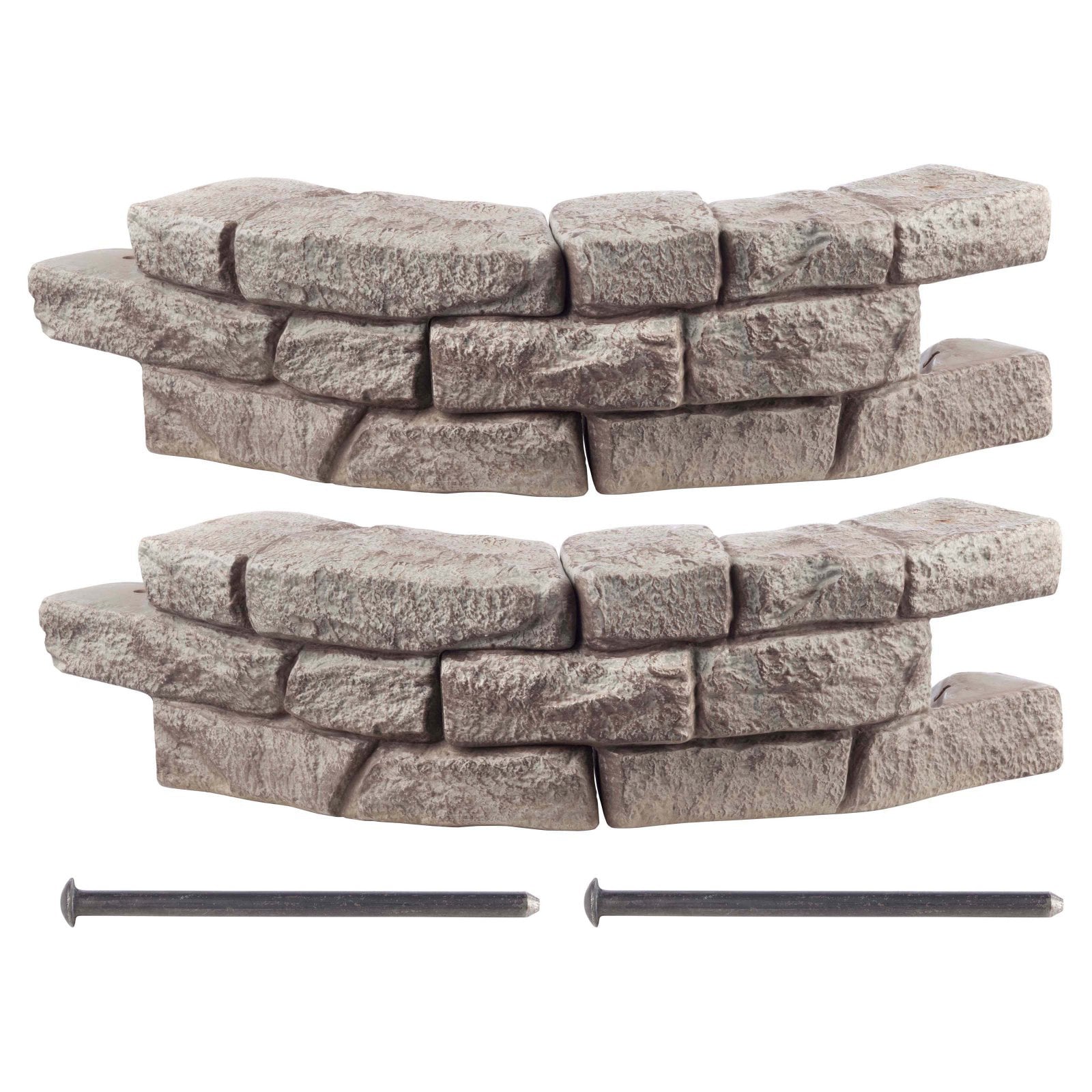 RTS Home Accents Curved Rock Lock Residential Landscaping - Set of 2