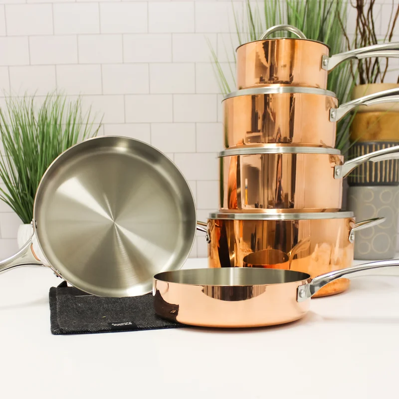 BergHOFF 10-Piece Copper Vintage Collection Polished Cookware Set