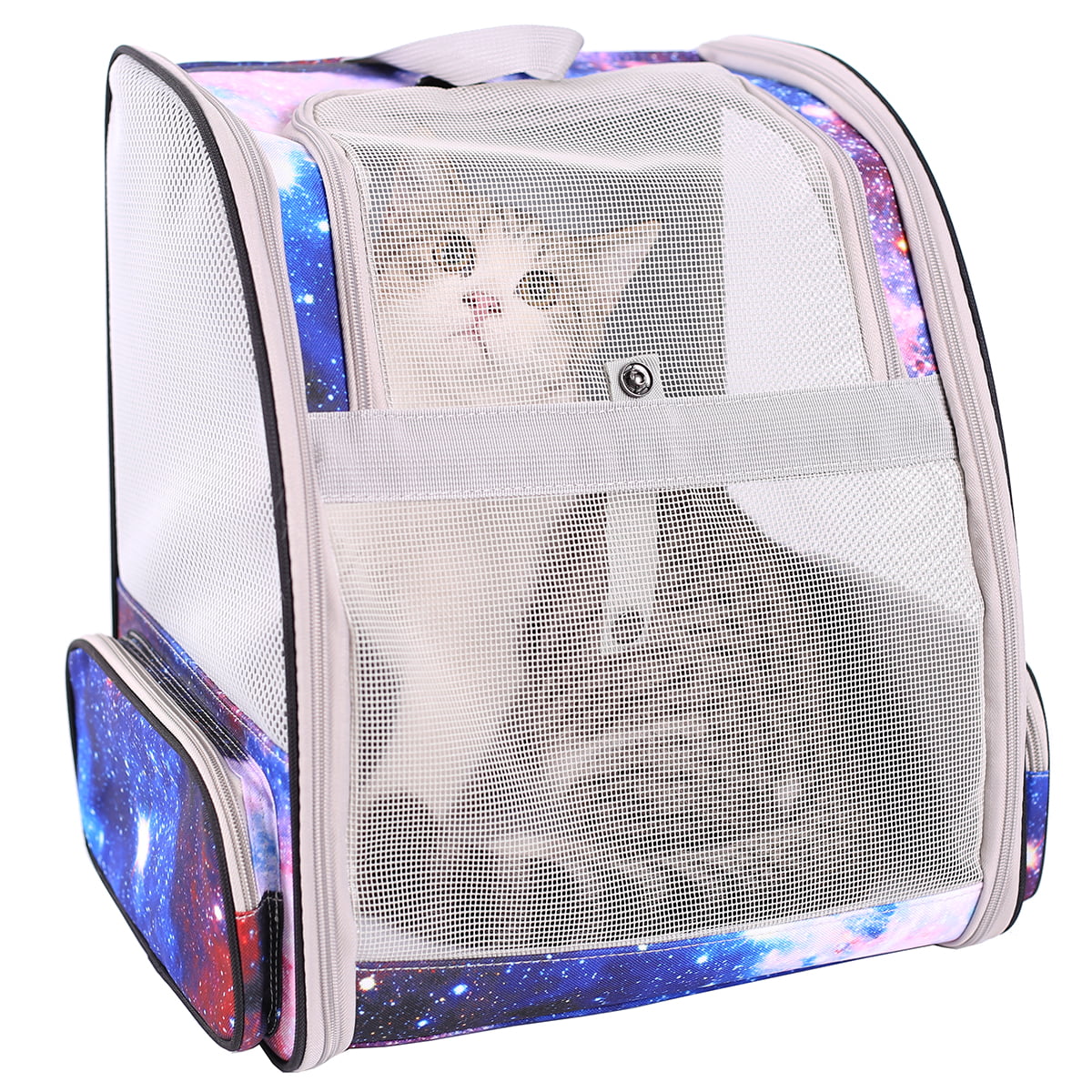 Pet Backpack Carrier for Cat and Small Puppy， Breathable Full Ventilation Backpack for Cat and Small Dog， Airline Approved Cat Travel Bag