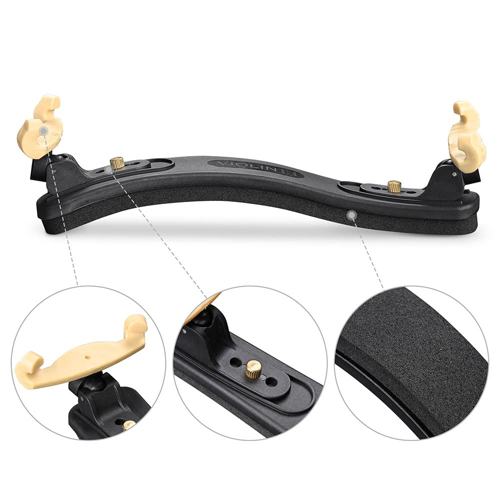 Yescom 3/4-4/4 Violin Shoulder Rest with Adjustable Feet Nylon Black