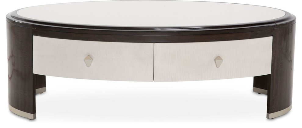 AICO Michael Amini Paris Chic Oval Cocktail Table   Contemporary   Coffee Tables   by Unlimited Furniture Group  Houzz