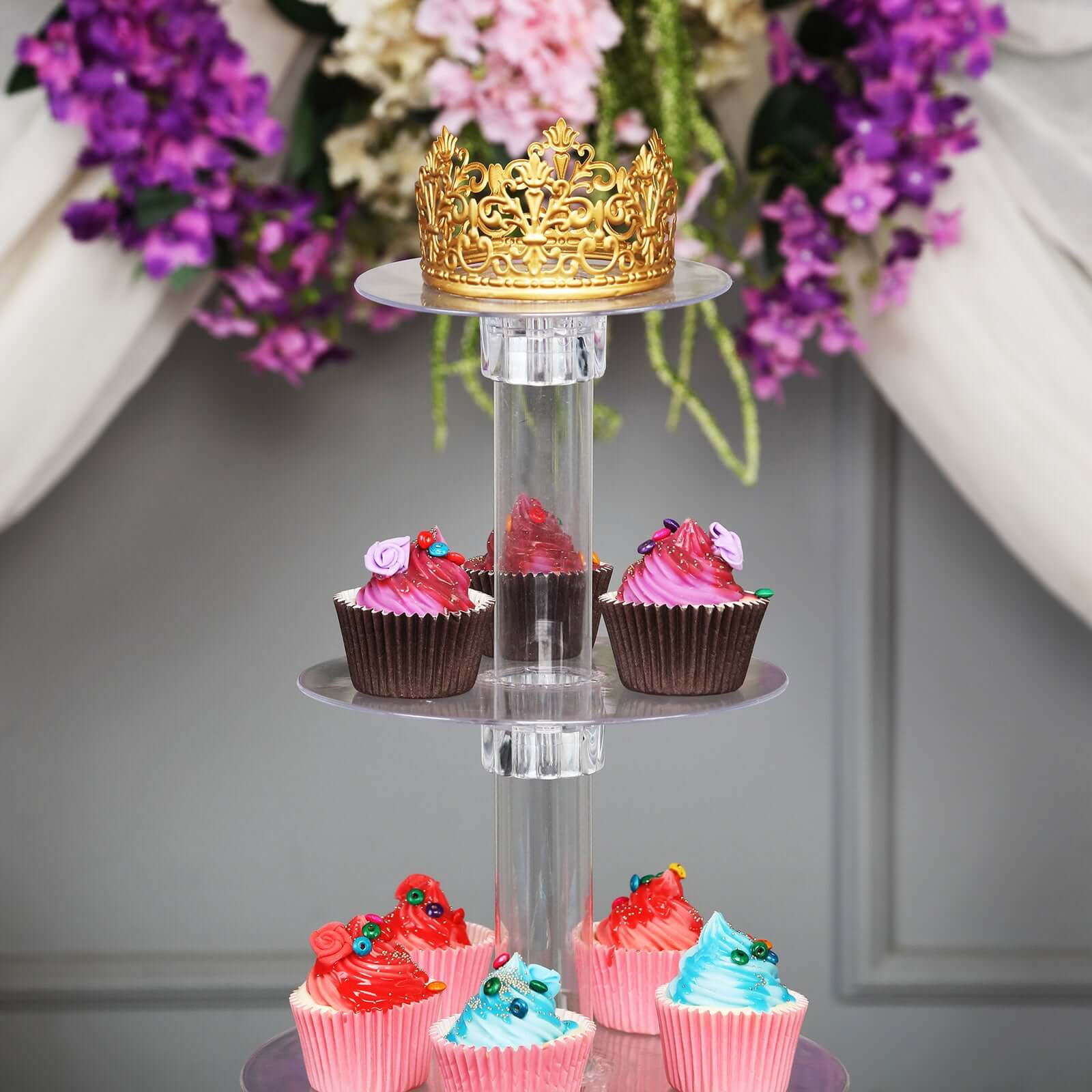 6-Tier Clear Acrylic Cupcake Tower Stand, Dessert Holder Display 33