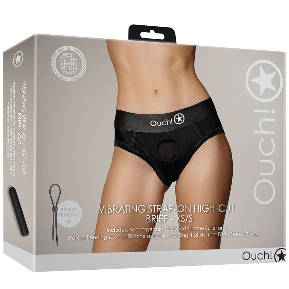 Ouch! Vibrating Strap-on High Cut Brief /S