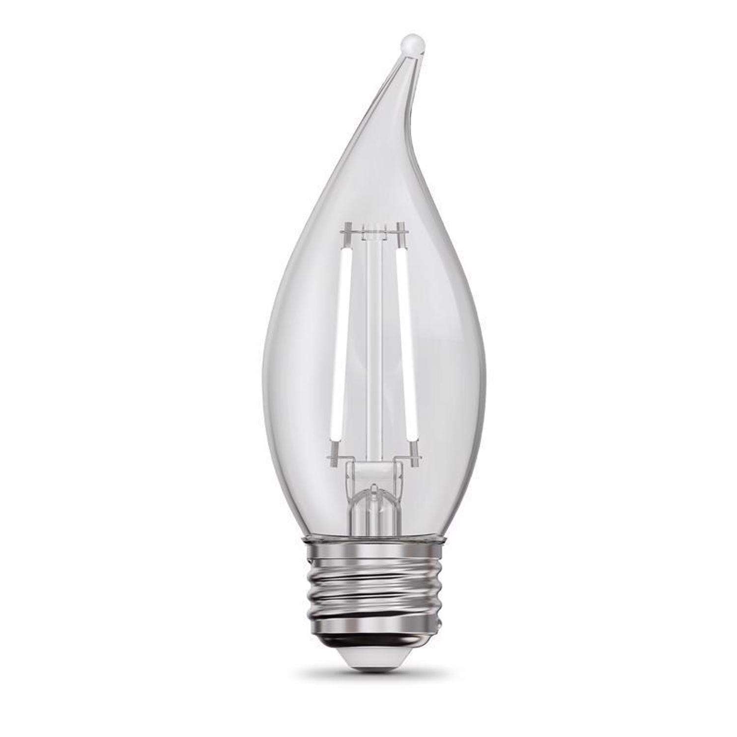 Feit White Filament BA10 E26 (Medium) Filament LED Bulb Daylight 60 Watt Equivalence 2 pk