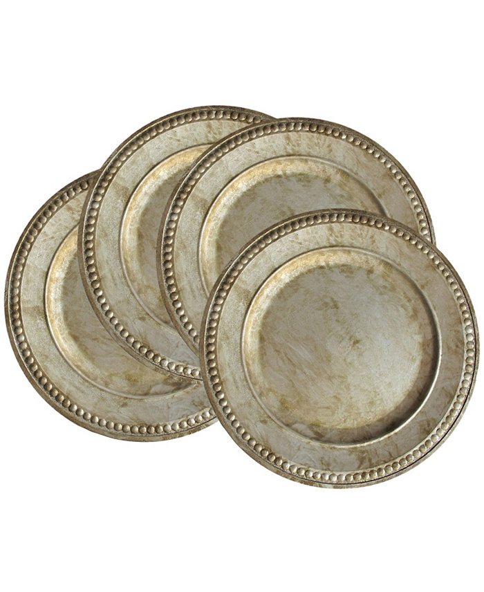 American Atelier Serveware Round Beaded Charger Plate 14