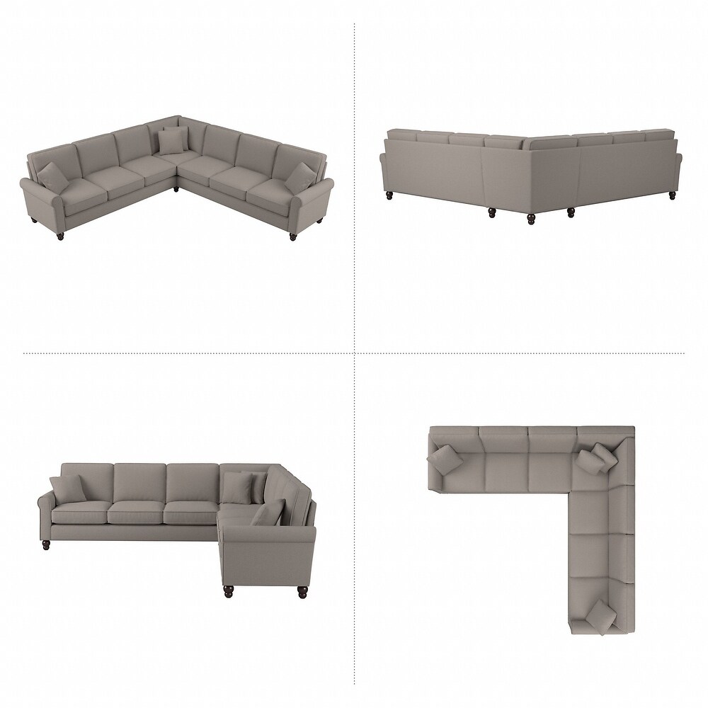 Hudson 111W L Shaped Sectional Couch by Bush Furniture