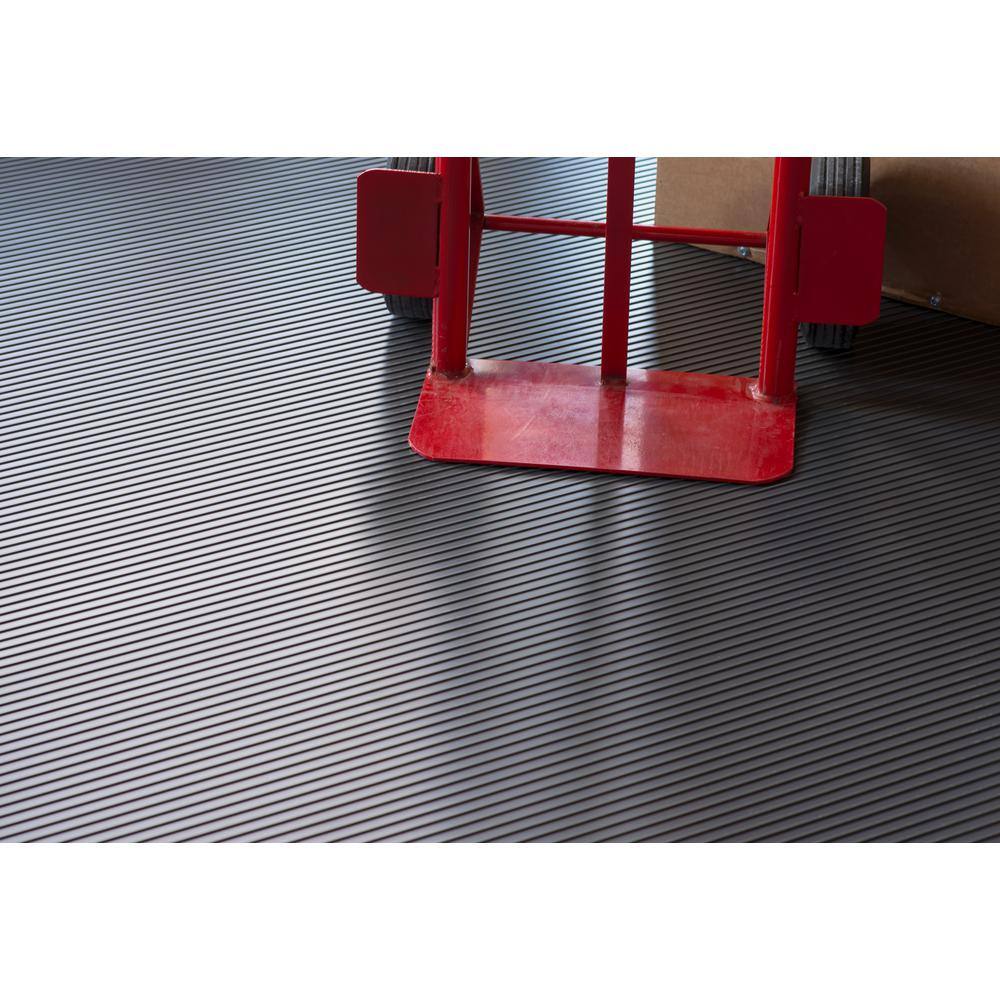 G-Floor Rib 5 ft. x 10 ft. Slate Grey Vinyl Garage Flooring Cover and Protector GF55RB510SG