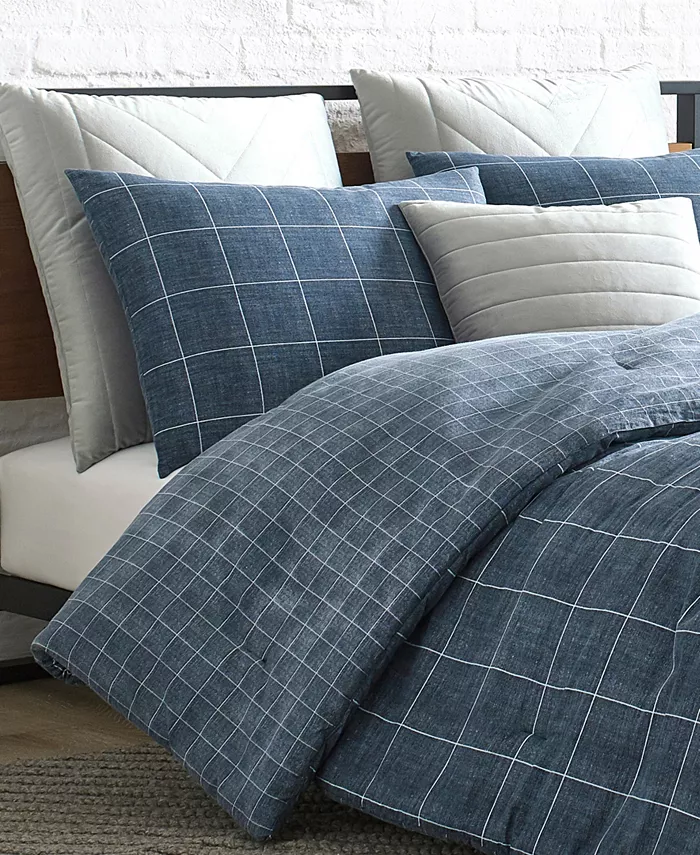 Kenneth Cole Holden Grid Twin Duvet Cover Set