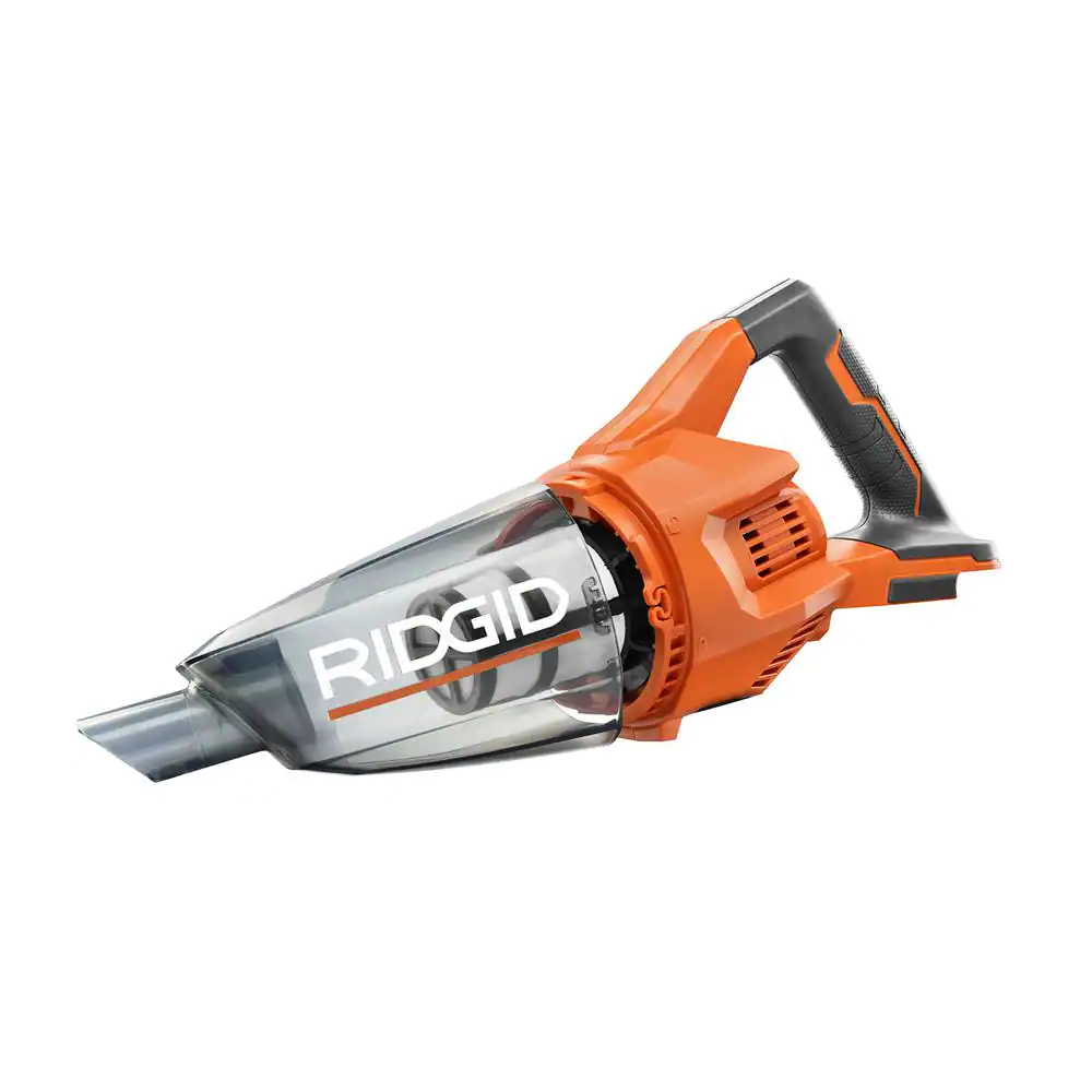 RIDGID R860902B 18V Cordless Hand Vacuum (Tool Only) with Crevice Nozzle， Utility Nozzle and Extension Tube