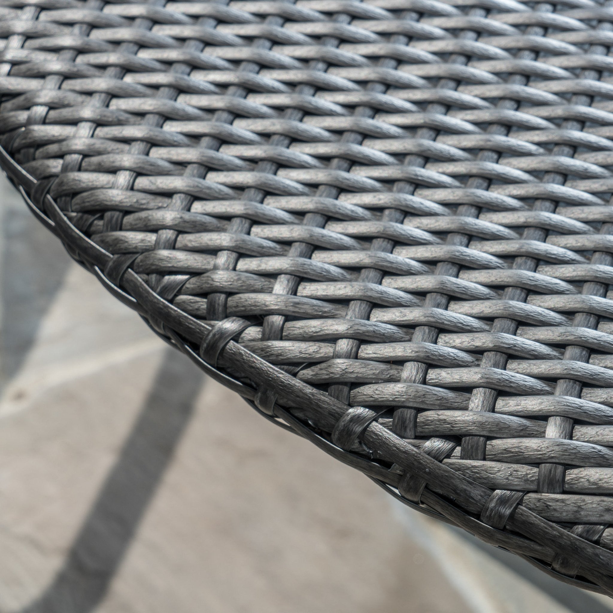 Bristle Outdoor Grey Wicker Round Dining Table