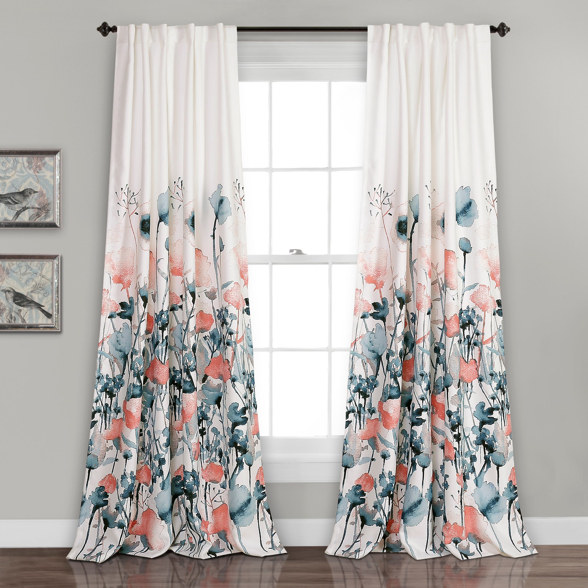 Zuri Flora Room Darkening Window Curtain Panel Set