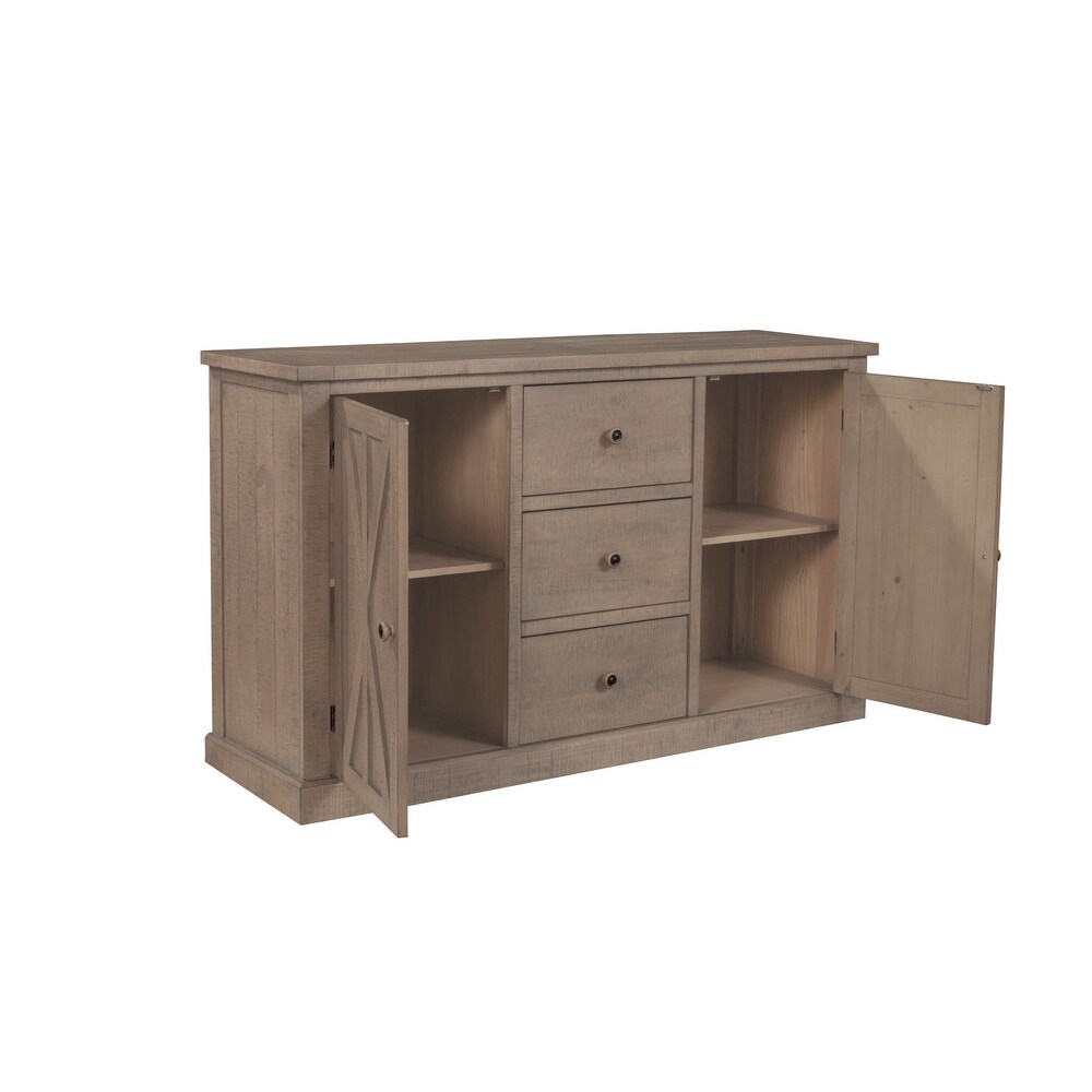 Alpine Furniture Arlo Wood Sideboard  Natural Brown