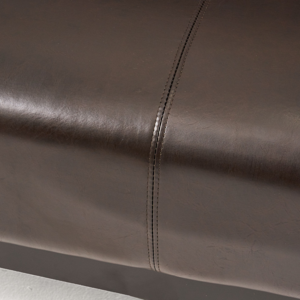 Massimo Leather Loveseat   Transitional   Loveseats   by GDFStudio  Houzz