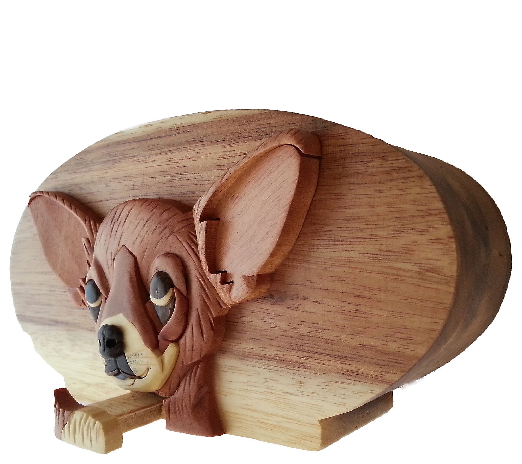 Carver Dan's Chihuahua Puzzle Box with Magnet Closures