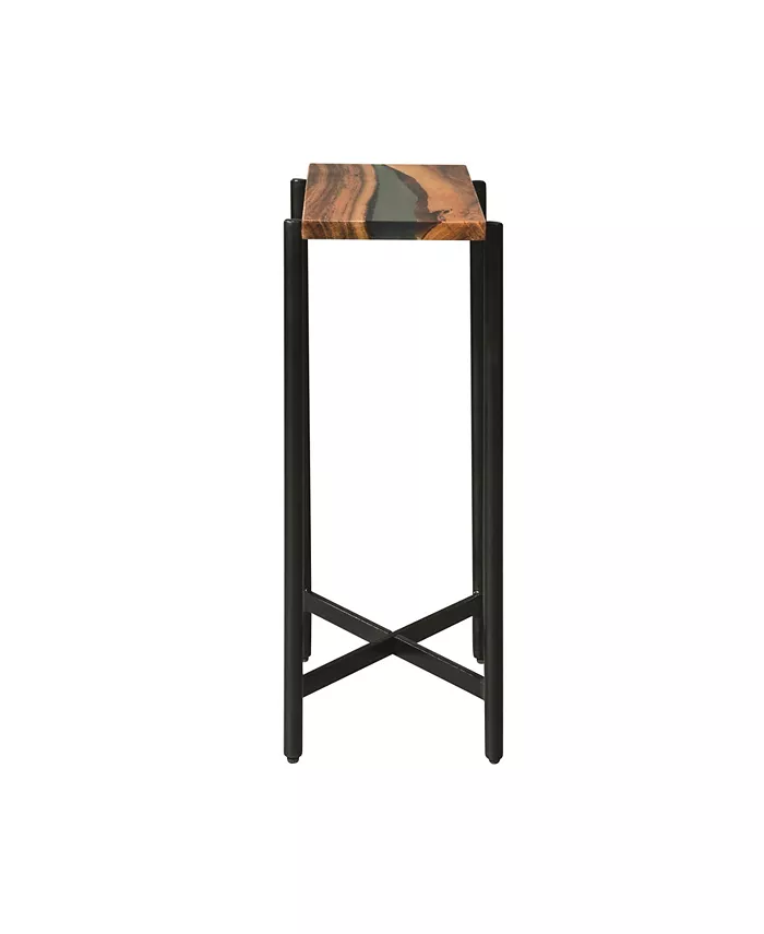 Alaterre Furniture Rivers Edge Acacia Wood and Acrylic Nesting End Tables Set