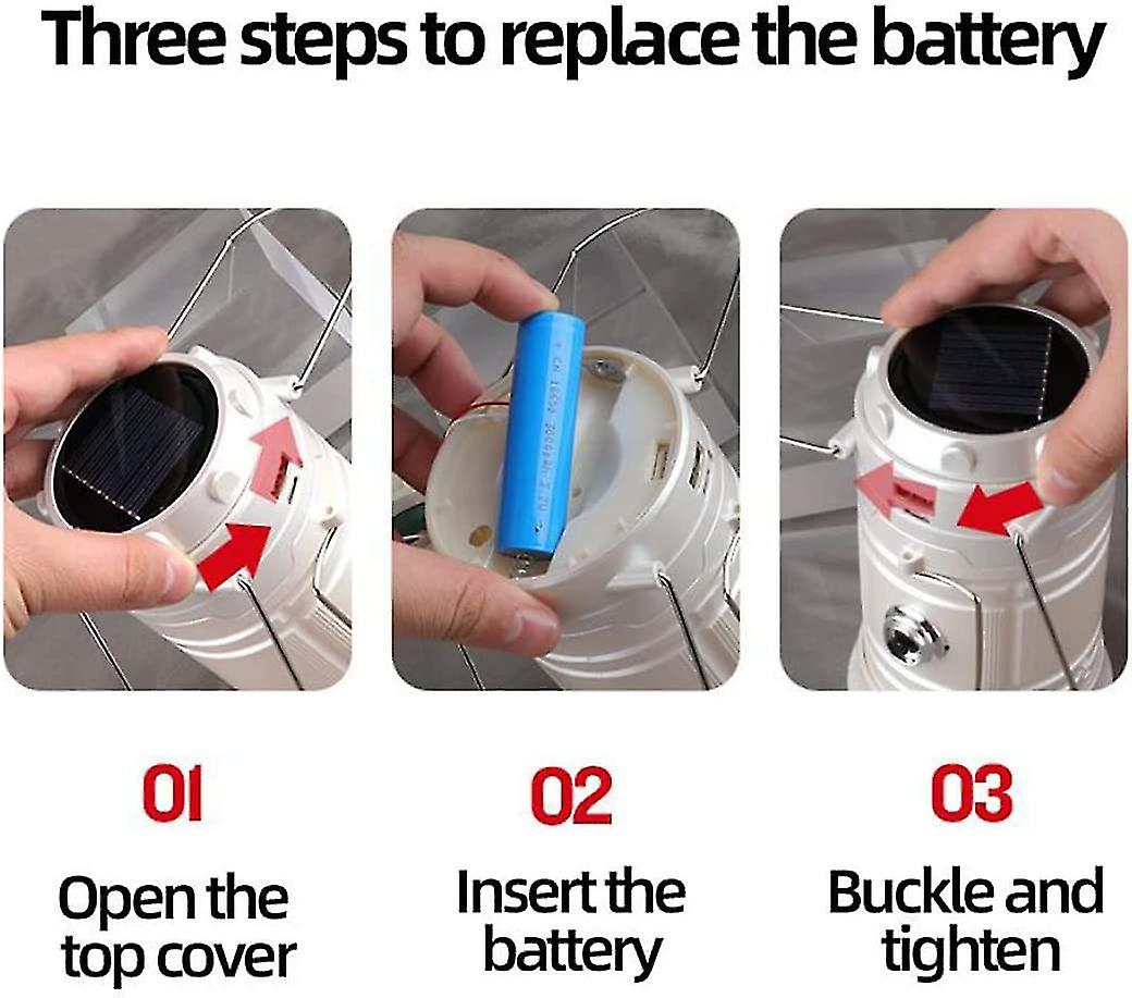 Led Solar Camping Light，rechargeable Collapsible Light Flashlight