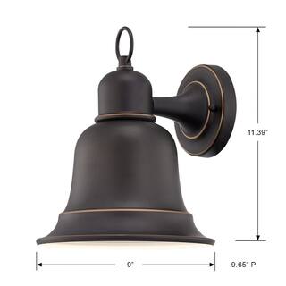 Home Decorators Collection 1-Light Oil Rubbed Bronze Outdoor Wall Lantern Sconce Dark Sky Compliant HD-1709-I