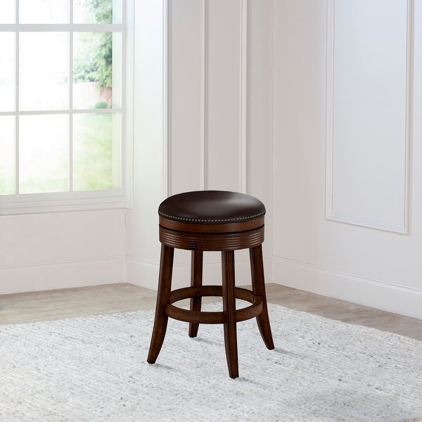 Hillsdale Tillman Wood Backless Swivel Stool， Brown Cherry