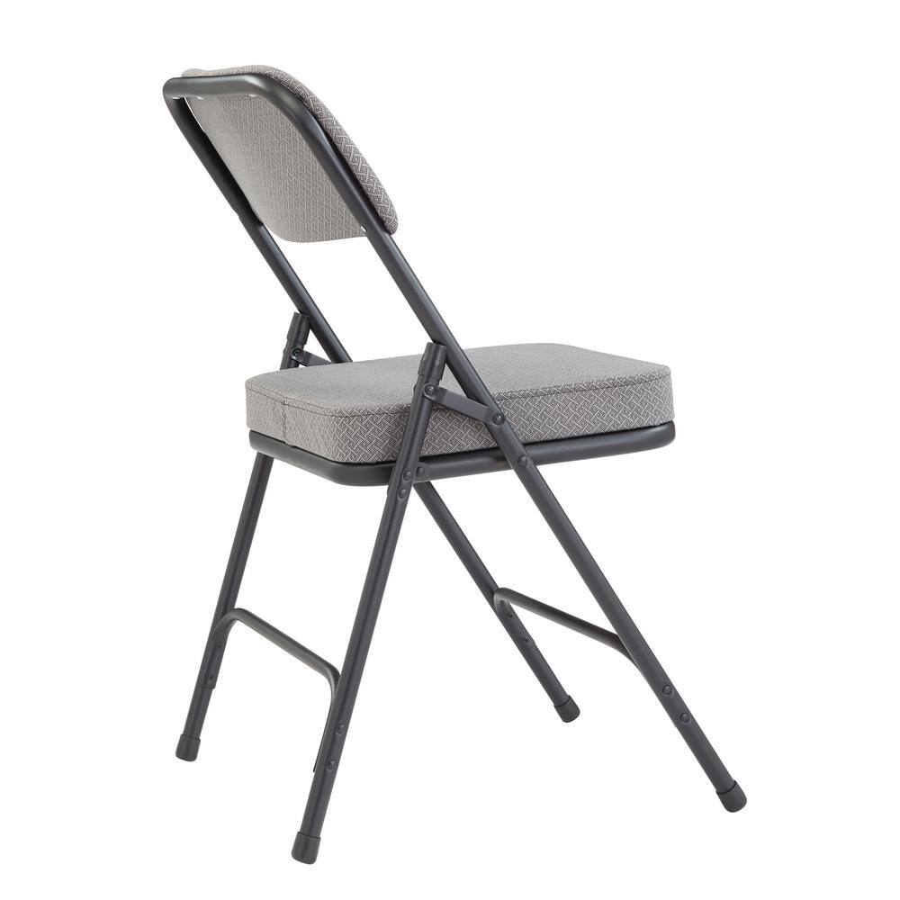 National Public Seating Charcoal Fabric Padded Seat Folding Chair (Set of 2) 3212