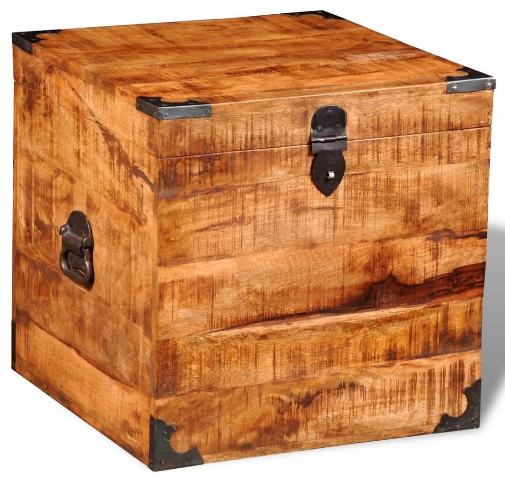 vidaXL Storage Cabinet Wooden Tool Chest with Locking System Rough Mango Wood   Rustic   Accent Chests And Cabinets   by vidaXL LLC  Houzz