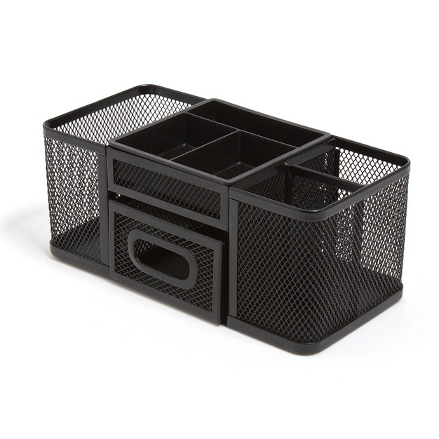 Tru Red 7 compartment Wire Mesh Accessory Holder Matte Black Tr57541 cc