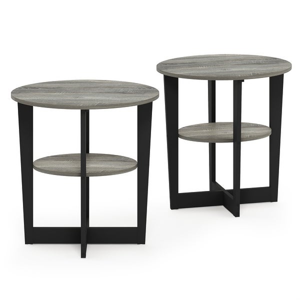 Furinno JAYA Oval End Table， Set of Two