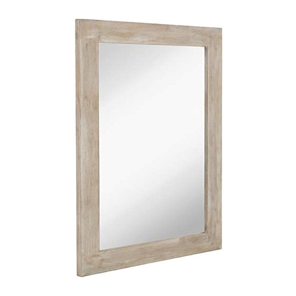 White Washed Wood Framed Mirror 30