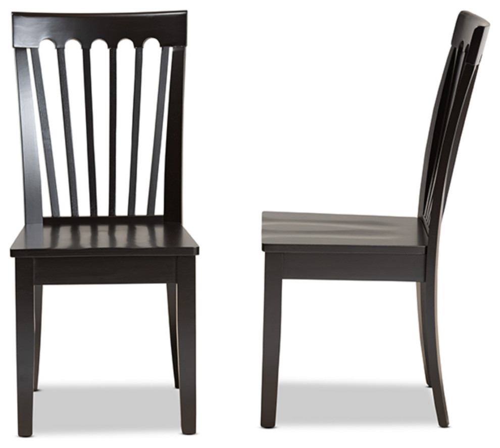 Minette Dark Brown Finished Wood 2 Piece Dining Chair Set   Transitional   Dining Chairs   by GwG Outlet  Houzz