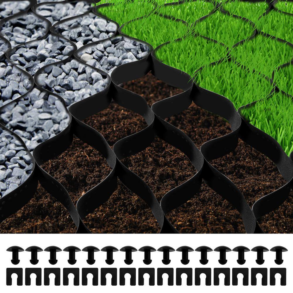 VEVOR Ground Grid 1885 lb. per sq. ft. Load Weed Barrier 2 in. Depth Patio Pavers 27 x 4 ft. Ground Stabilization Grid for DIY TGG27X4FTX2INYHLDV0