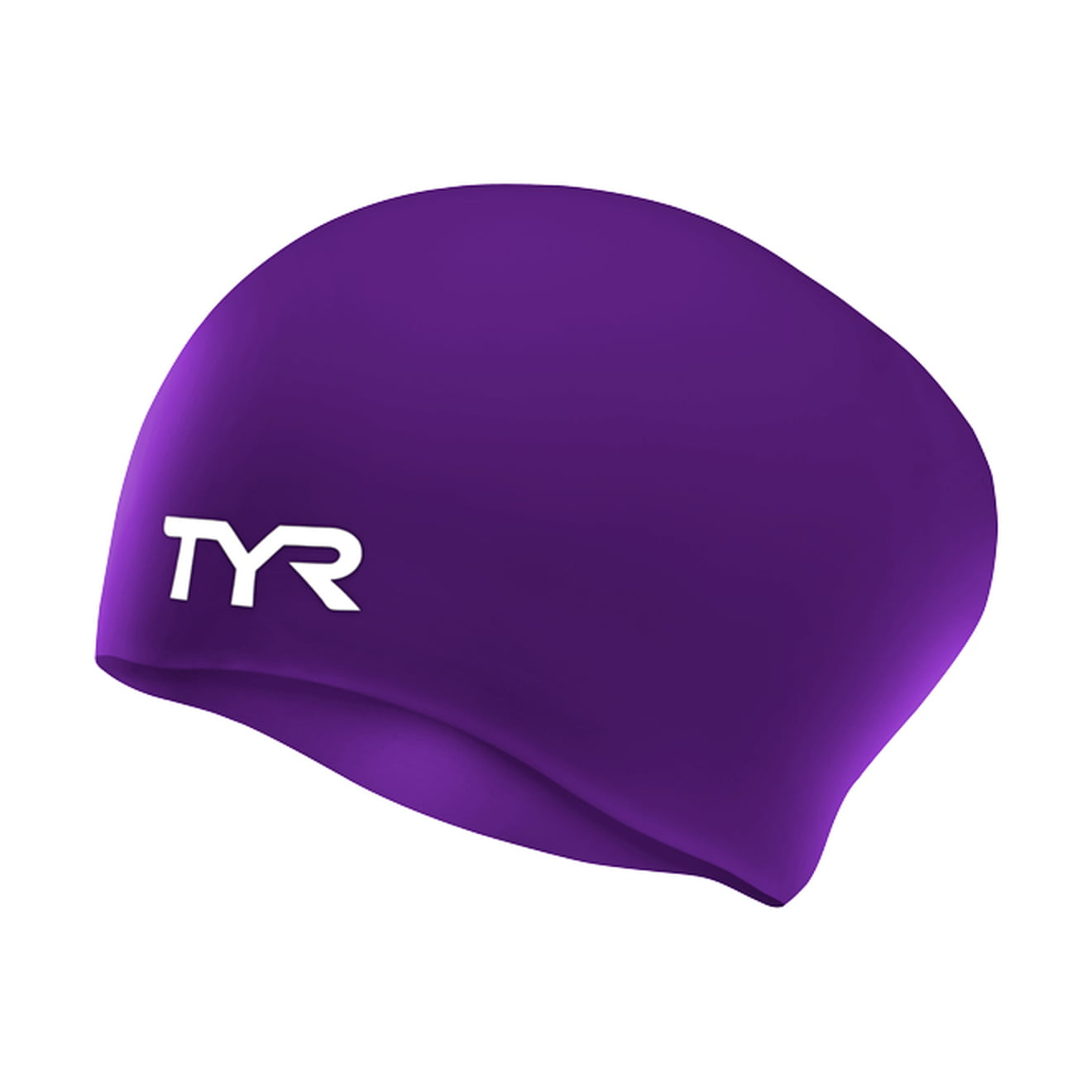 TYR Long Hair Wrinkle Free Silicone Adult Fit Cap In Purple