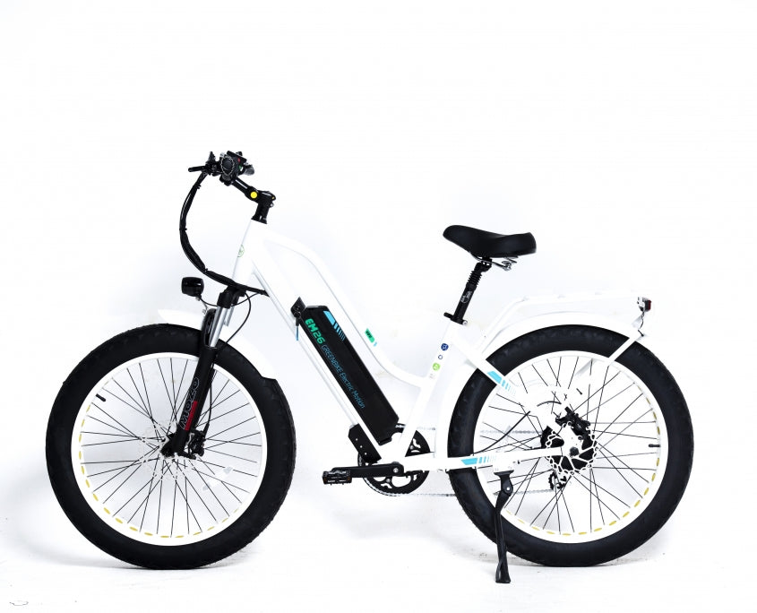 Green Bike Electric EM26 Fat Tire Ebike Low Step Cruiser Frame 48V 750W