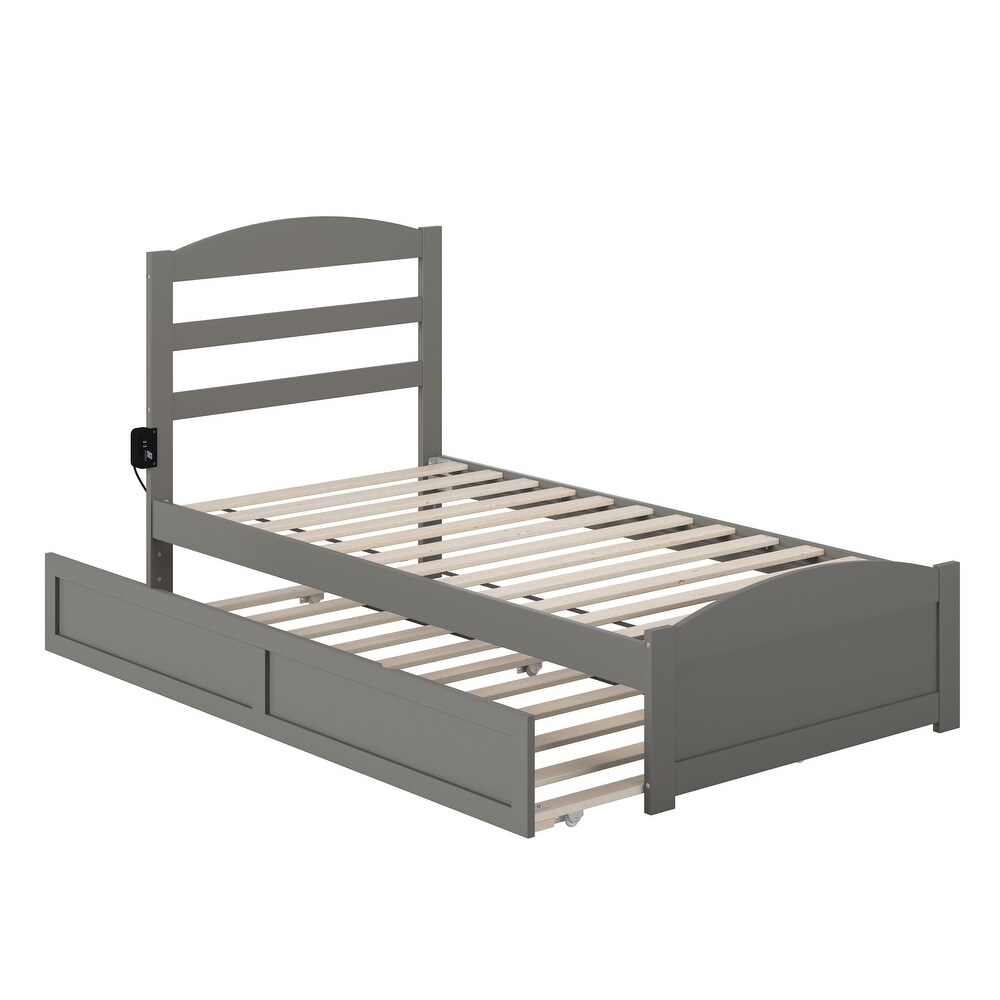 Warren Platform Bed with Footboard and Twin Trundle