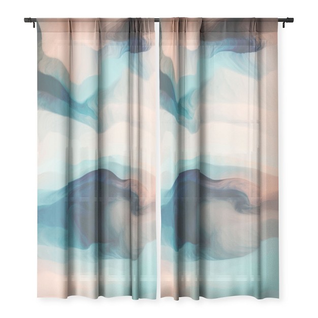 Marta Barragan Camarasa Abstract Tidal Waves Single Panel Sheer Window Curtain Deny Designs