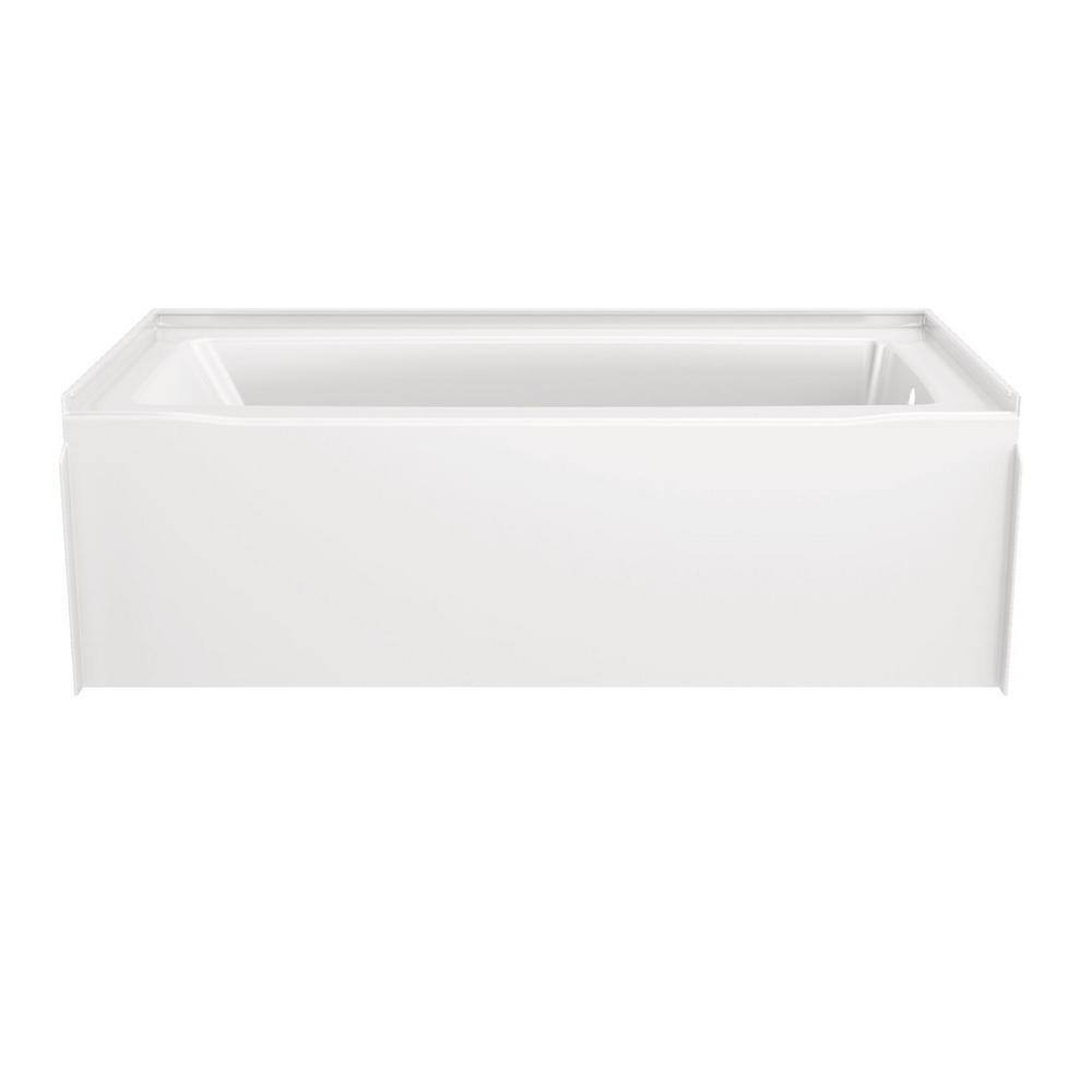 Delta Classic 500 60 in. x 30 in. Alcove Right Drain Bathtub and Wall Surrounds in High Gloss White BVS2-C512-WH