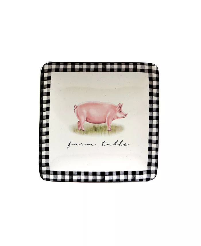 Certified International On The Farm Canape Plates Set of 4