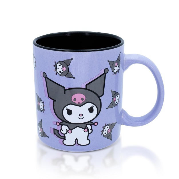 Silver Buffalo Sanrio Kuromi Purple Ceramic Mug Holds 20 Ounces