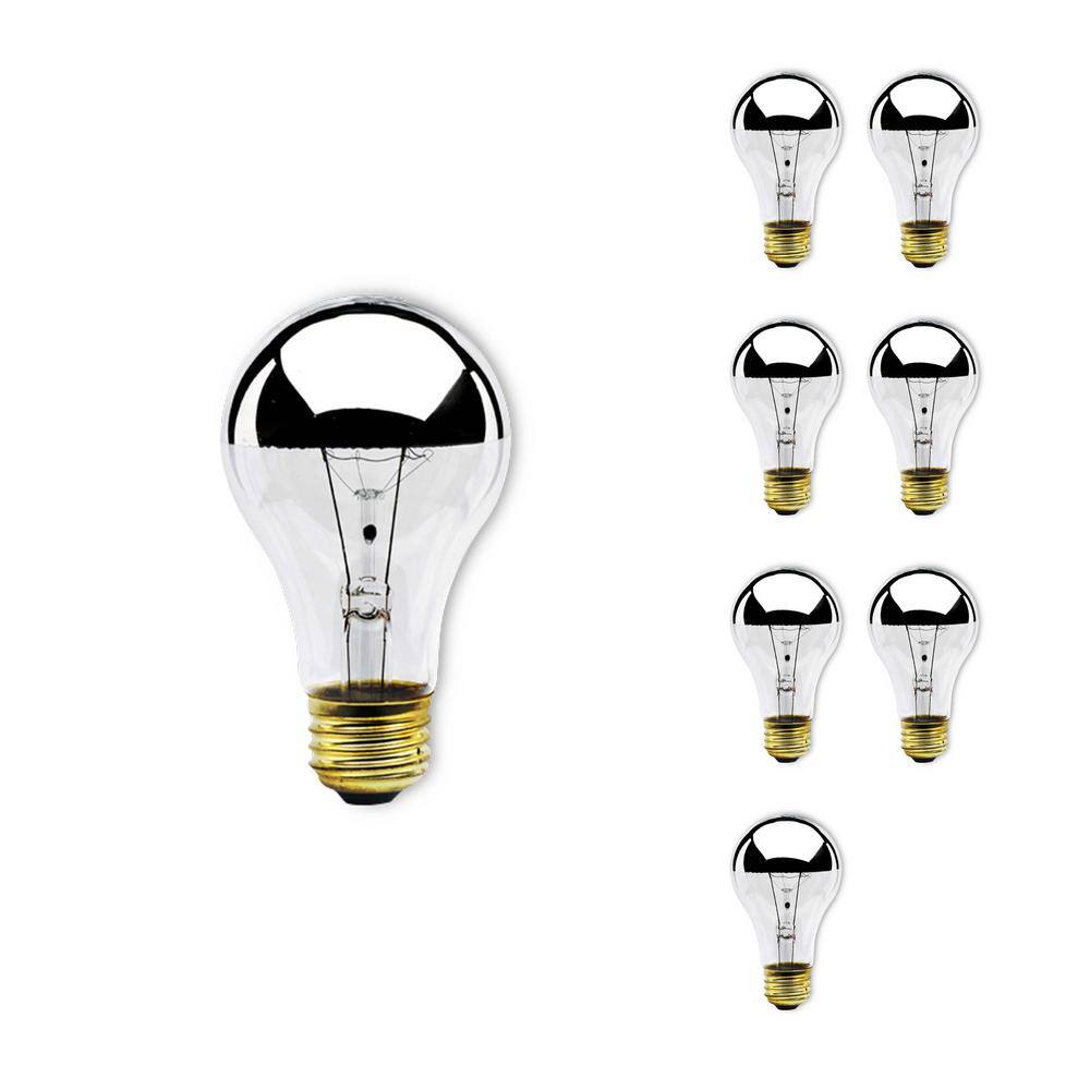 Bulbrite 60-Watt A19 incandescent Light Bulb Medium Base (E26) Half Chrome 2700K (4-pack) 861265