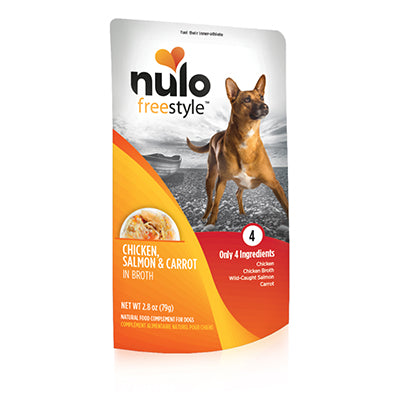 Nulo Freestyle Grain Free Chicken， Salmon and Carrot Dog Food Topper Pou