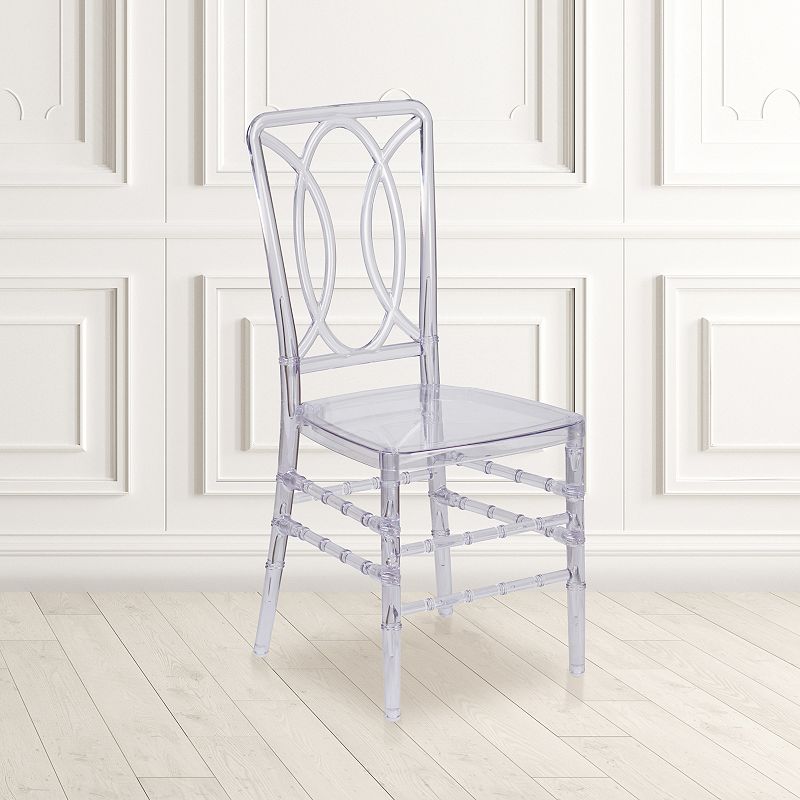 Emma and Oliver Transparent Design Stacking Chair with Designer Back - Event Chair - UV Resistant