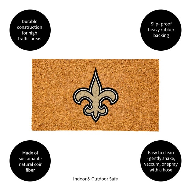 Evergreennflnew Orleans Saints Logo Natural Coir 28 X 16 Inches Indoor Outdoor Doormat