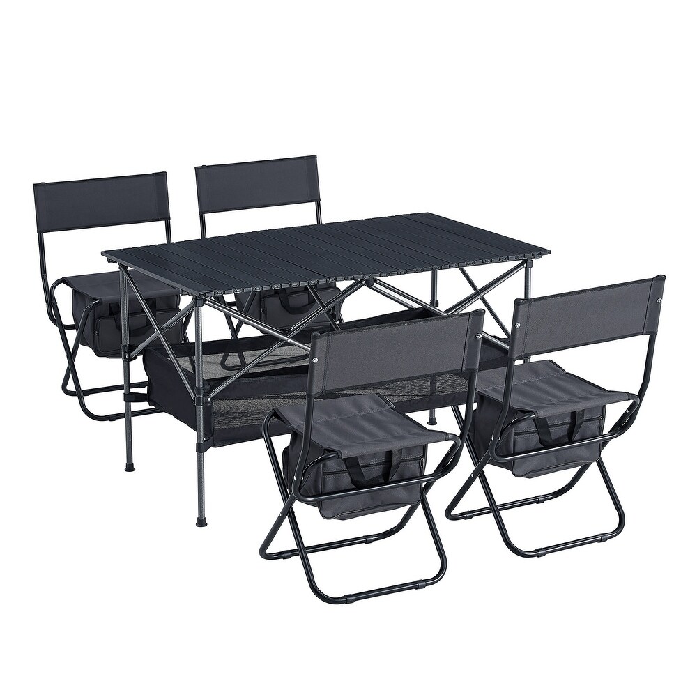 Aluminum Picnic Tables with 4 Oxford Cloth Chair