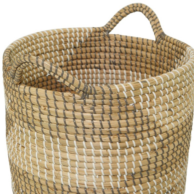 Set Of 3 Seagrass Storage Baskets Natural Olivia amp May