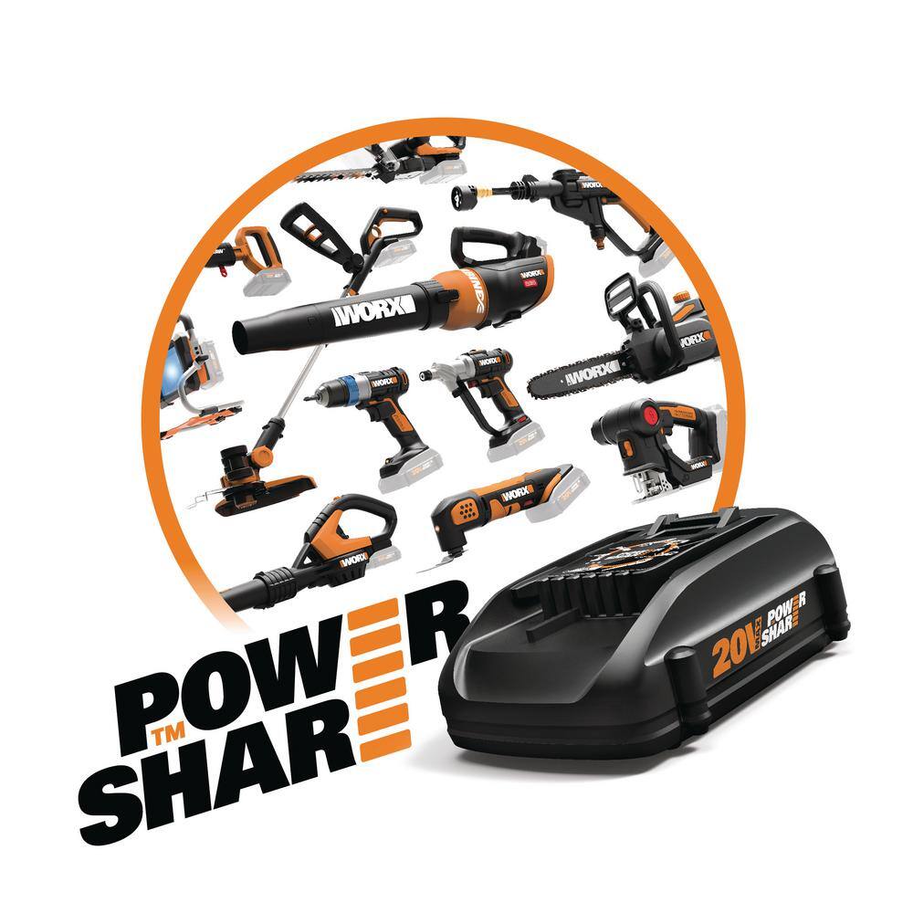 Worx POWER SHARE 20-Volt Worxsaw 3-38 in. Compact Circular Saw (Tool Only) WX523L.9