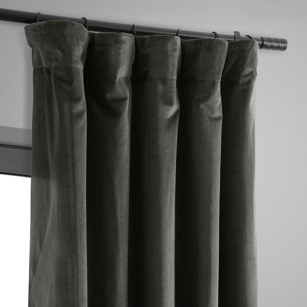 Exclusive Fabrics Signature Velvet Blackout Curtain 108 Inches Long (1 Panel)