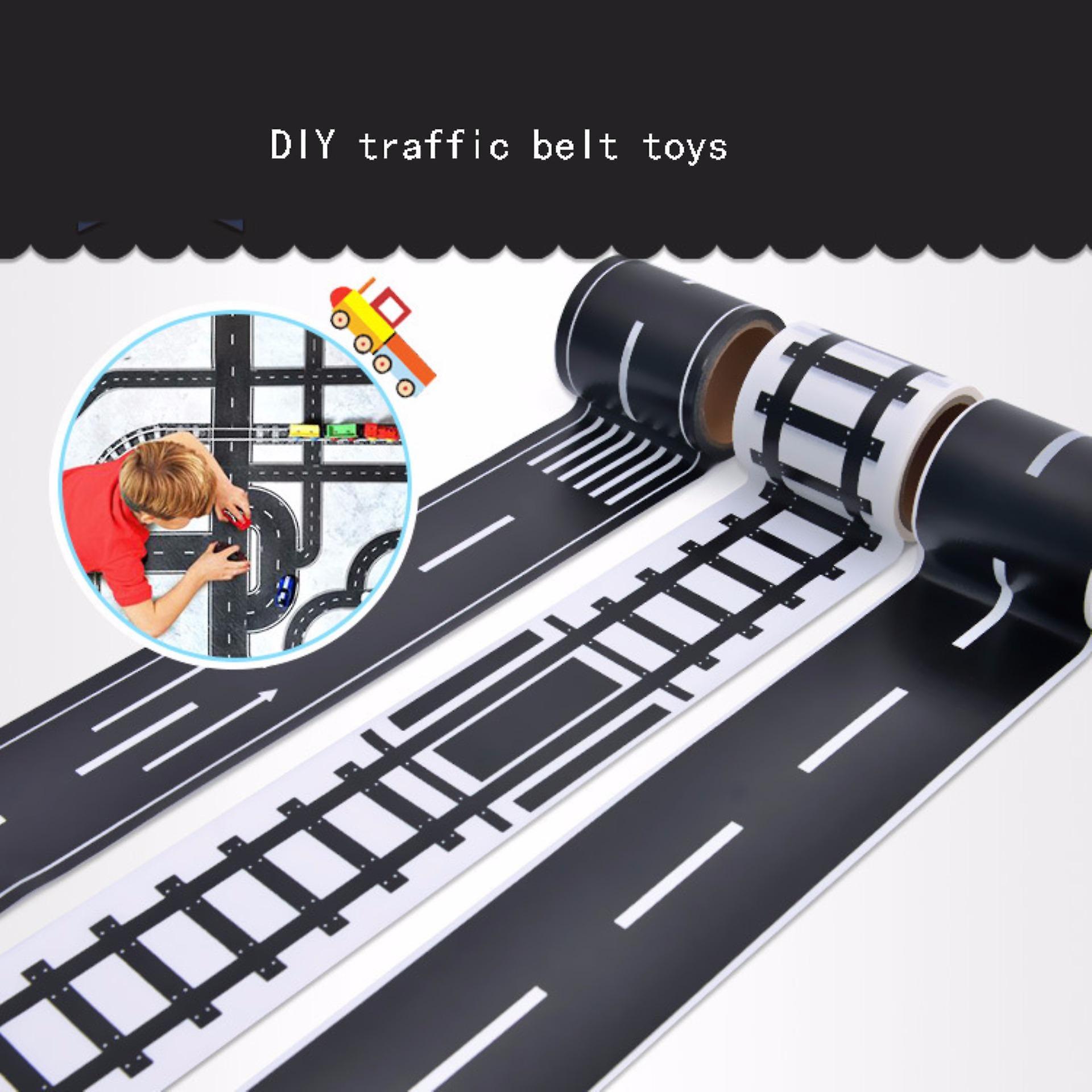 Children Handmade Diy Stickers Toys No Trace Paste Track Transport Tape Scene Toys.