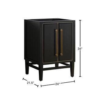 Avanity Mason 24 in. Bath Vanity Cabinet Only in Black with Gold Trim MASON-V24-BKG